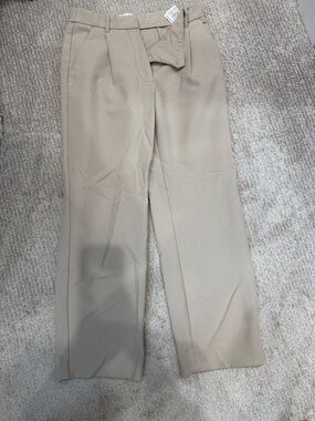 Abercrombie & Fitch Tailored Wide-Leg Pants in Light Khaki